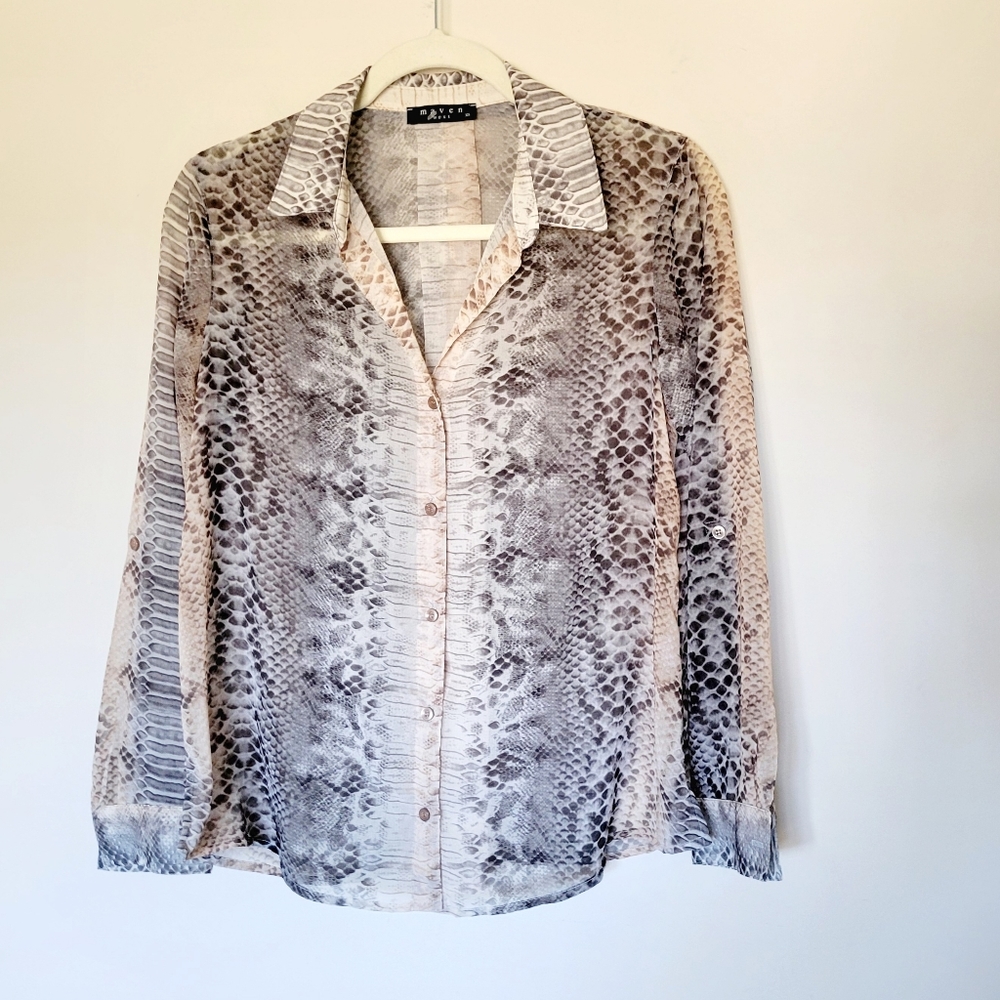 Maven West Python Button Down‎ Top